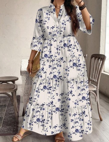 Rochie maxi Shein Curve+, alb