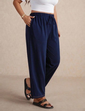 Pantaloni Shein Curve+, albastru