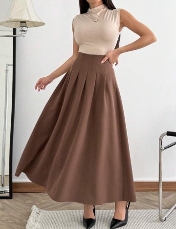 Fustă maxi Shein, maro