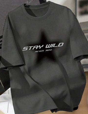 Tricou Shein Curve+, gri