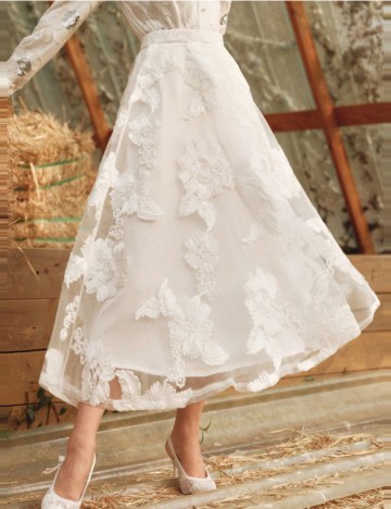 Fustă midi Shein, alb