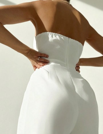 Salopetă lungă Shein, alb