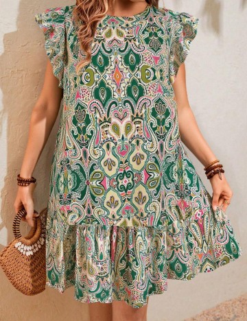 Rochie mini Shein Curve+, mix culori