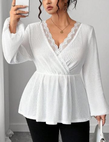 Bluză Shein Curve+, alb