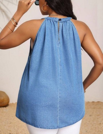 Top Shein Curve+, albastru