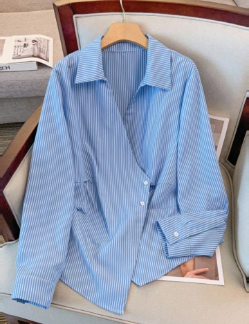 Cămașă Shein Curve+, albastru