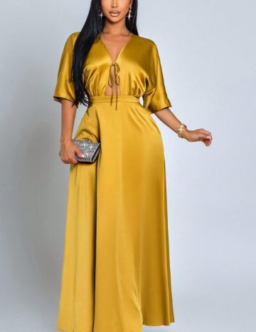 Rochie maxi Shein, galben muștar