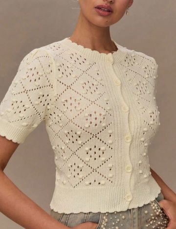 Bluză cu nasturi Shein, crem