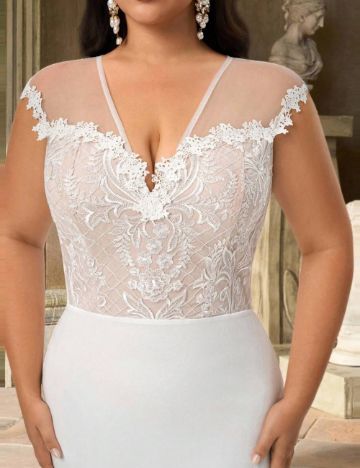 Rochie de ocazie și bridal Shein Curve+, alb