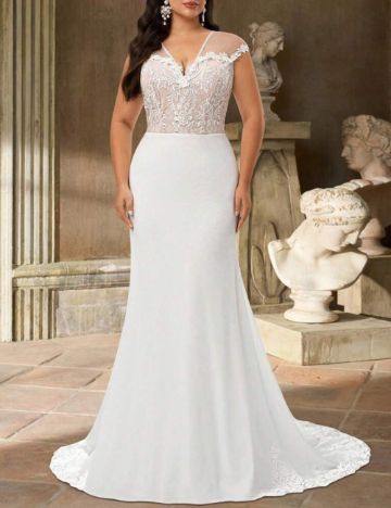 Rochie de ocazie și bridal Shein Curve+, alb