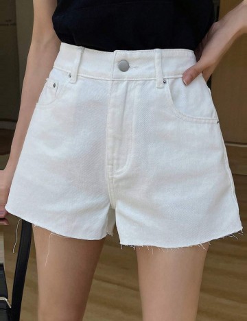 Pantaloni scurți Shein, alb