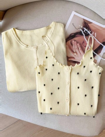 Set top si bluză Shein, galben