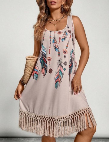 Rochie mini Shein Curve+, bej