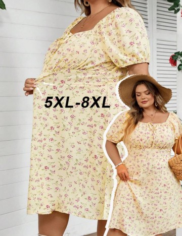 Rochie midi Shein Curve+, galben