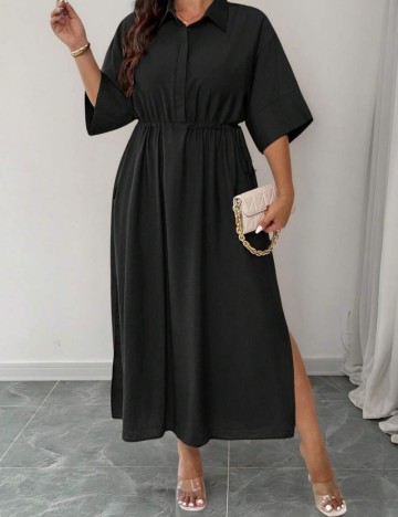 Rochie midi Shein Curve+, negru