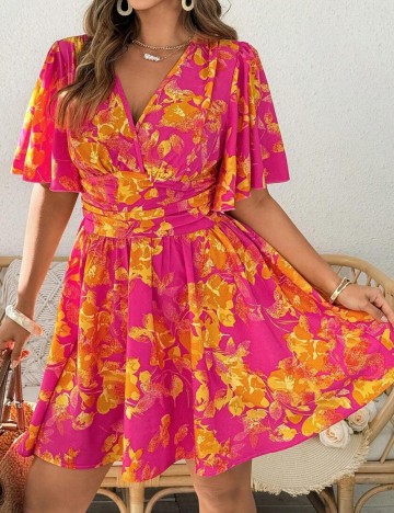 Rochie mini Shein Curve+, mix culori