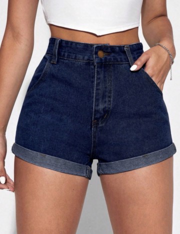 Pantaloni scurți de blugi Shein, albastru