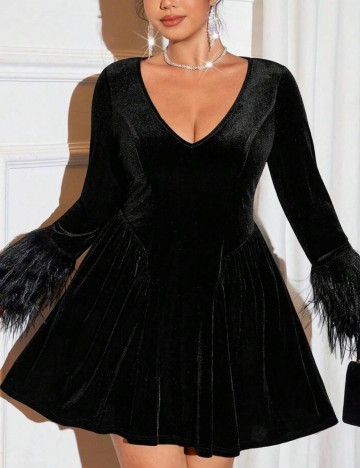 Rochie mini Shein Curve+, negru