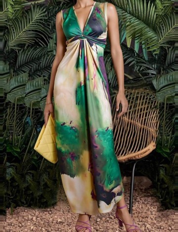 Rochie maxi Shein, mix culori