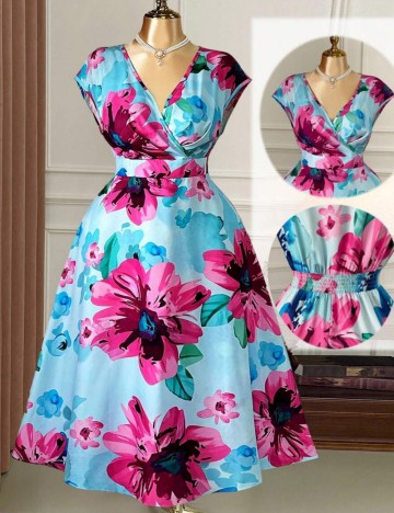 Rochie midi Shein, mix culori