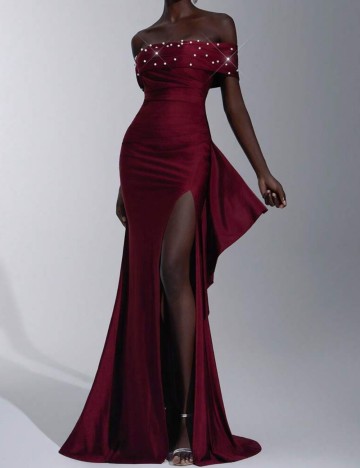 Rochie de ocazie Shein, vișiniu