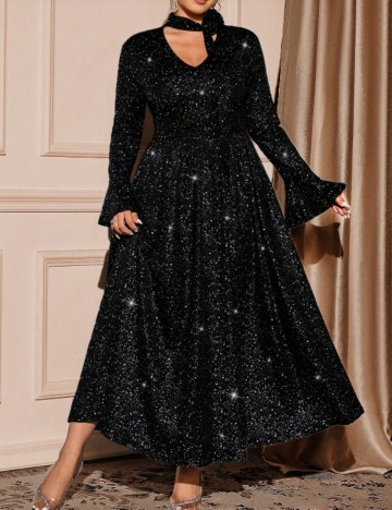 Rochie maxi Shein Curve+, negru