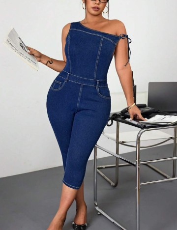 Salopetă de blugi Shein Curve+, albastru