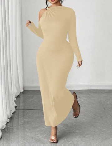 Rochie maxi Shein Curve+, crem