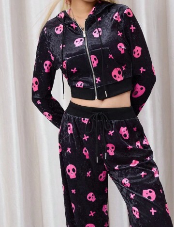 Bluză cu fermoar Shein, negru