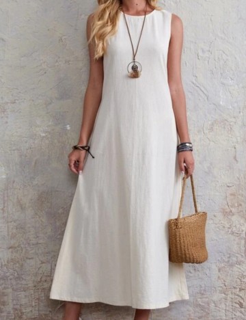 Rochie maxi Emery Rose by Shein, crem