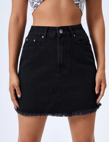 Fustă de blugi Shein, negru