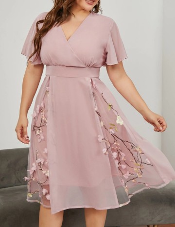 Rochie midi Shein Curve+, roz