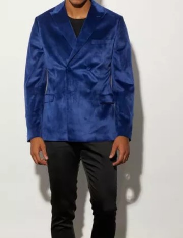 Sacou casual Boohoo, albastru