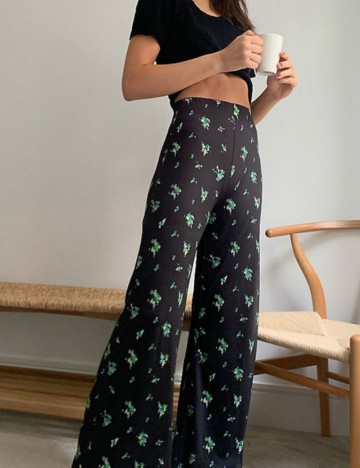 Pantaloni evazați ASOS, negru