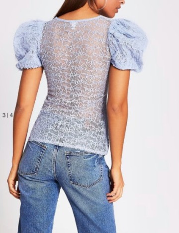 Cămașă cu mânecă scurtă River Island, albastru