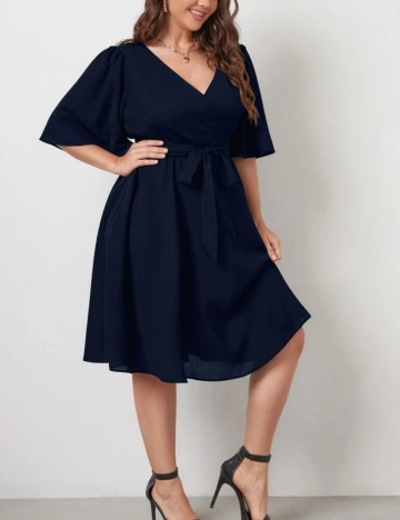 Rochie midi Shein Curve+, bleumarin