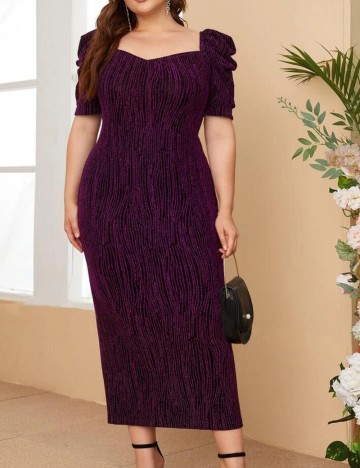 Rochie midi Shein Curve+, mov