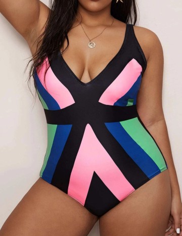 Costum de baie întreg Shein Curve+, mix culori