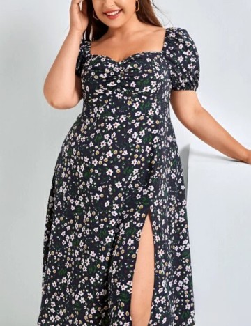 Rochie midi Shein Curve+, negru