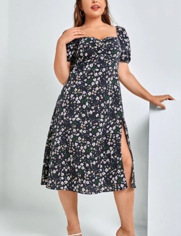 Rochie midi Shein Curve+, negru