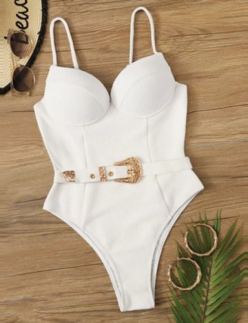 Costum de baie întreg Shein, alb