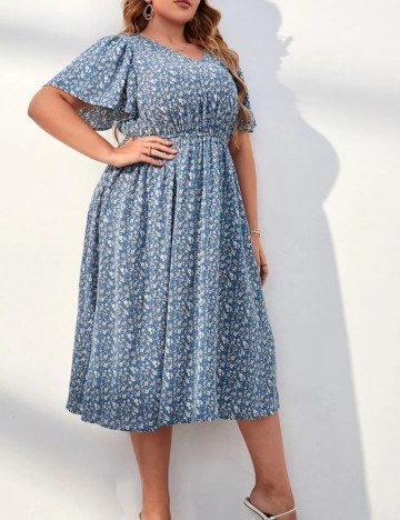 Rochie midi Shein Curve+, albastru