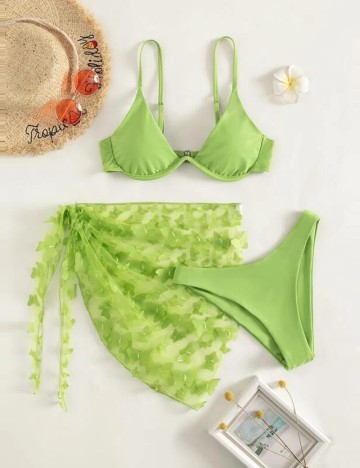 Set costum de baie Shein, verde