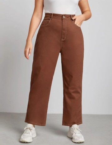 Pantaloni Shein Curve+, cărămiziu