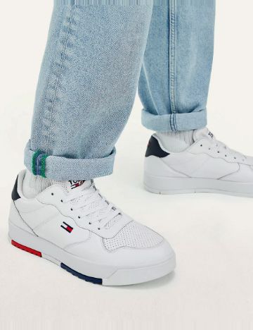 Pantofi sport cu șireturi Tommy Hilfiger, alb