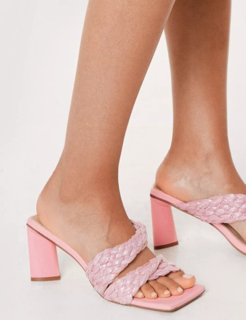 Saboți cu toc NASTY GAL, roz
