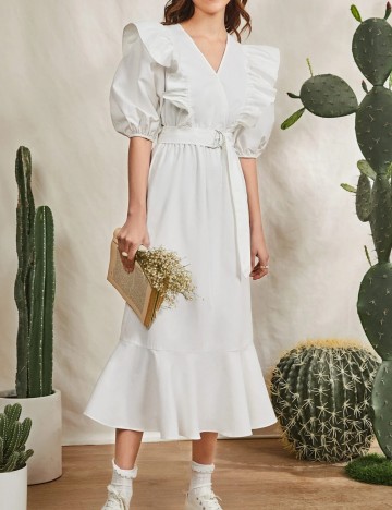 Rochie midi Shein, alb