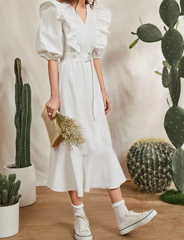 Rochie midi Shein, alb