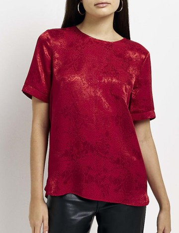 Cămașă cu mânecă scurtă River Island, roșu