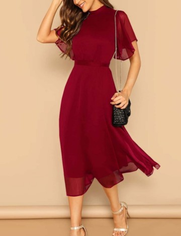 Rochie midi Shein, vișiniu